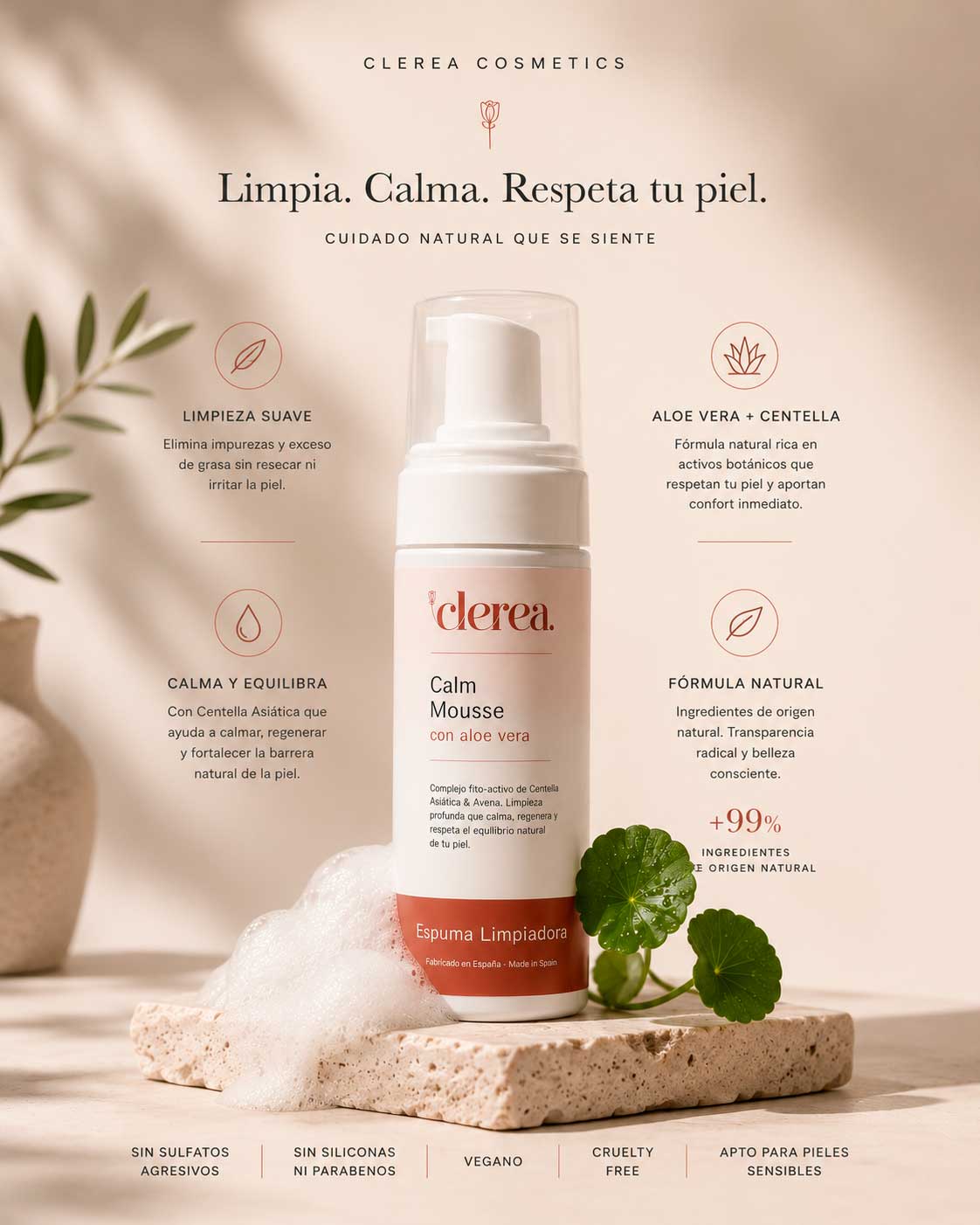 Ingredientes y textura del producto Clerea